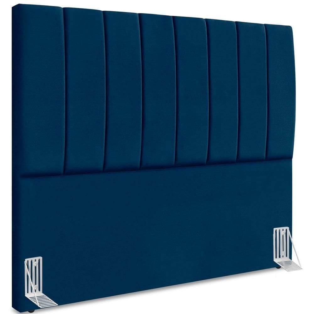 Cabeceira Queen 160cm Allia Suede Azul Marinho Rm Azul Marinho