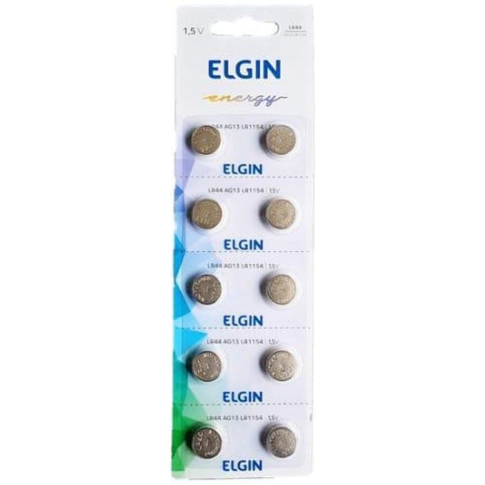 Bateria Elgin Lr44 1.5V Com 10 Unidades Ag13 Lr1154