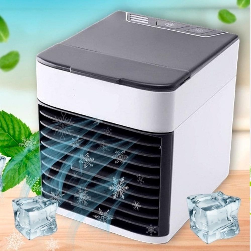 Ar Condicionado Portátil Mini Usb Ventilador E Luz Led Uso