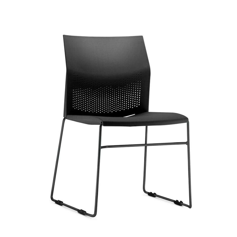 Cadeira Fixa Base Preta Empilhável Connect F02 Preto - Lyam Decor