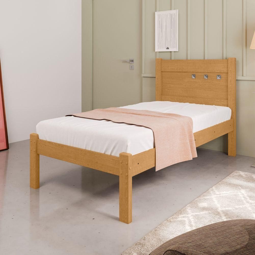 Cama De Solteiro  Bilac Naturalle Off White