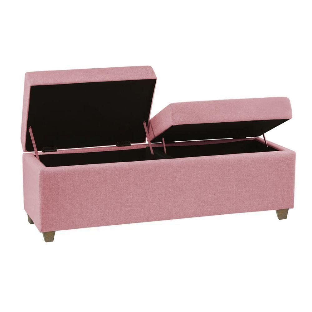 Recamier Bau Madri 1,60m Corino Rosa Bebe - Inova Decorações