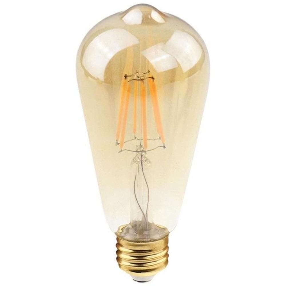 Lampada Led Filamento Vintage E27 St64 Ambar Ali48