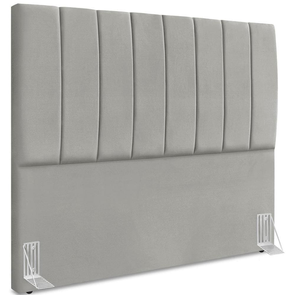 Cabeceira Queen 160cm Allia Suede Cinza Claro Rm Cinza Claro