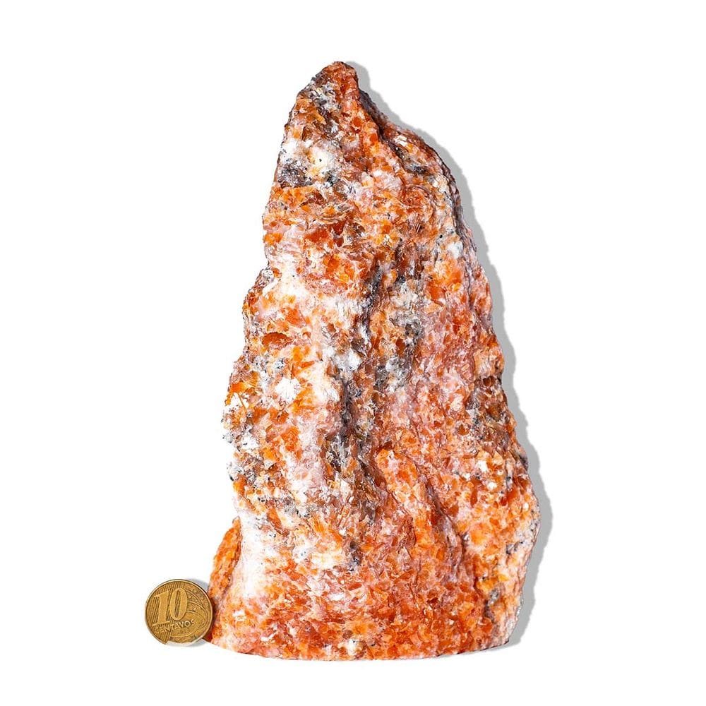 01 Calcita Laranja Pedra Pé Serrado Natural 1 a 2Kg Tipo B