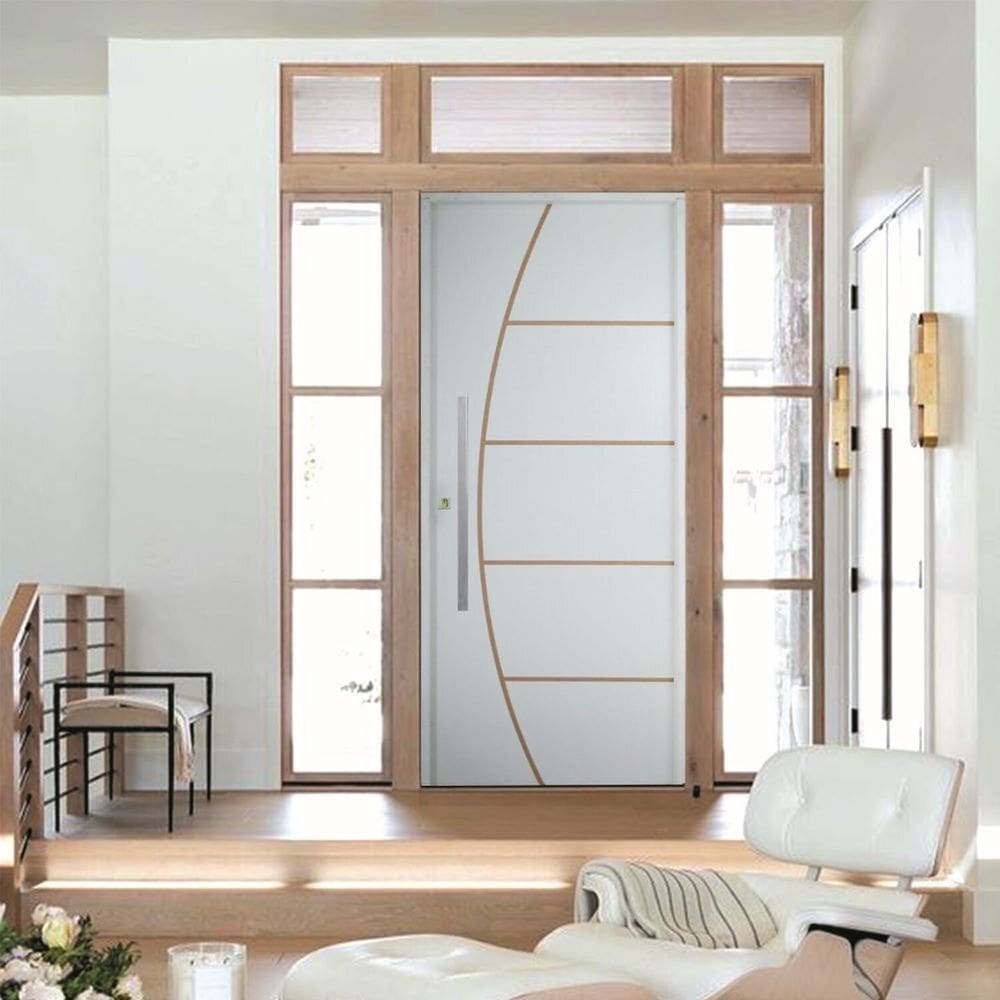 Porta Belíssima 6 Prime Batente 14 Puxador Barra Chata 80cm 102 X 210 Esquerdo