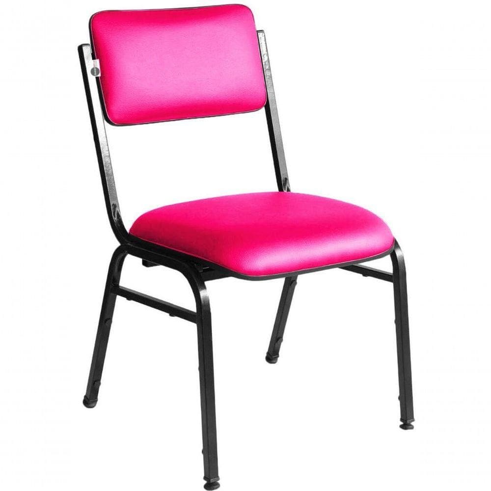 Kit Com 3 Cadeiras Para Auditórios Linha Hotel Smart Rosa