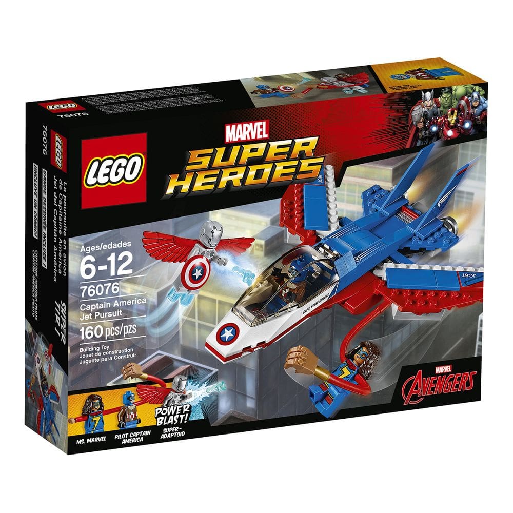 Kit de construção LEGO Super Heroes Captain America Jet 76076