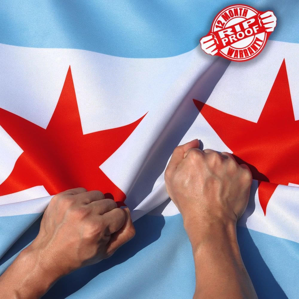 Bandeira Anley, à prova de rasgos, dupla face, 3 camadas, Cidade de Chicago 90x1
