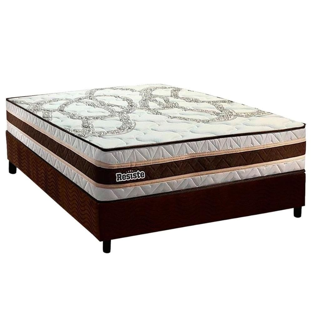 Conjunto Box Viúva: Colchão Anatômico Paropas Resiste Double Face AG D45 + Base CRC Suede Brown (128x188)