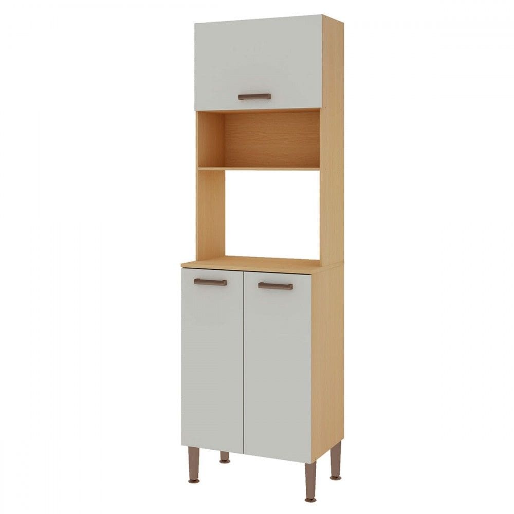 Torre Quente Simples 3 Portas Freijo/White Laca Brilho