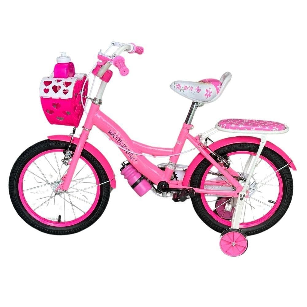 Bicicleta Infantil Menina Aro 16 Com Rodinhas, Porta Objetos e Bagageiro Bicikids