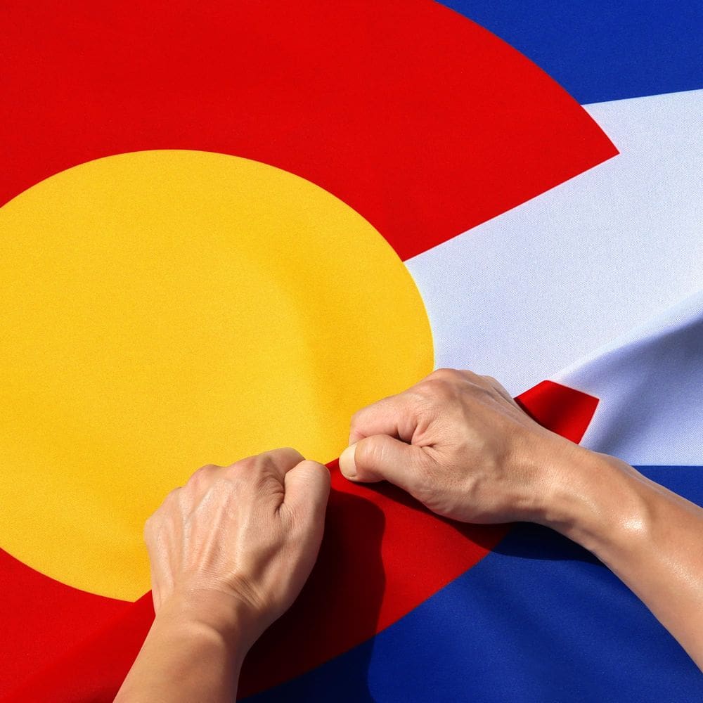 Bandeira Anley à prova de rasgos, dupla face, 3 camadas, estado do Colorado, 90x15