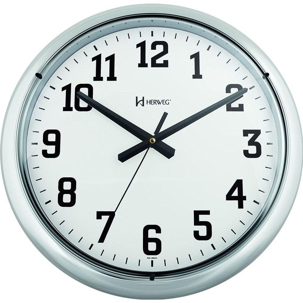 Relógio Parede 40cm Grande Cromado Metalizado Espelhado 6128 Prata