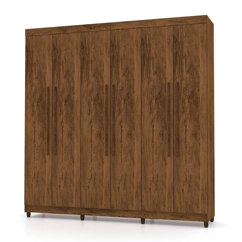 Guarda Roupa Casal 6 Portas 218 Cm Elegância Imbuia - Pallazio