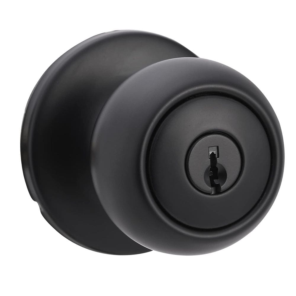Maçaneta de porta Amazon Basics Exterior com fechadura Coastal Black