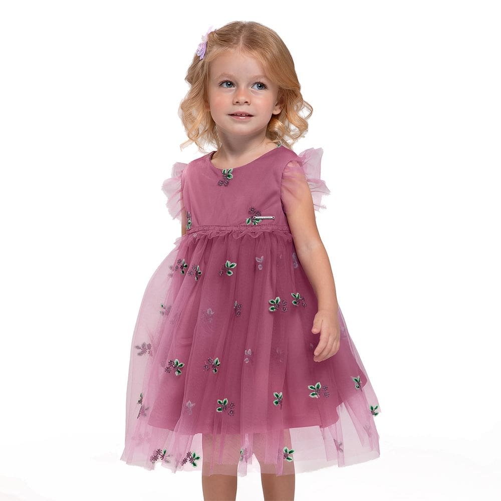 Vestido Infantil Menina Lilás Flor Luxo Trick Nick 1 ao 10