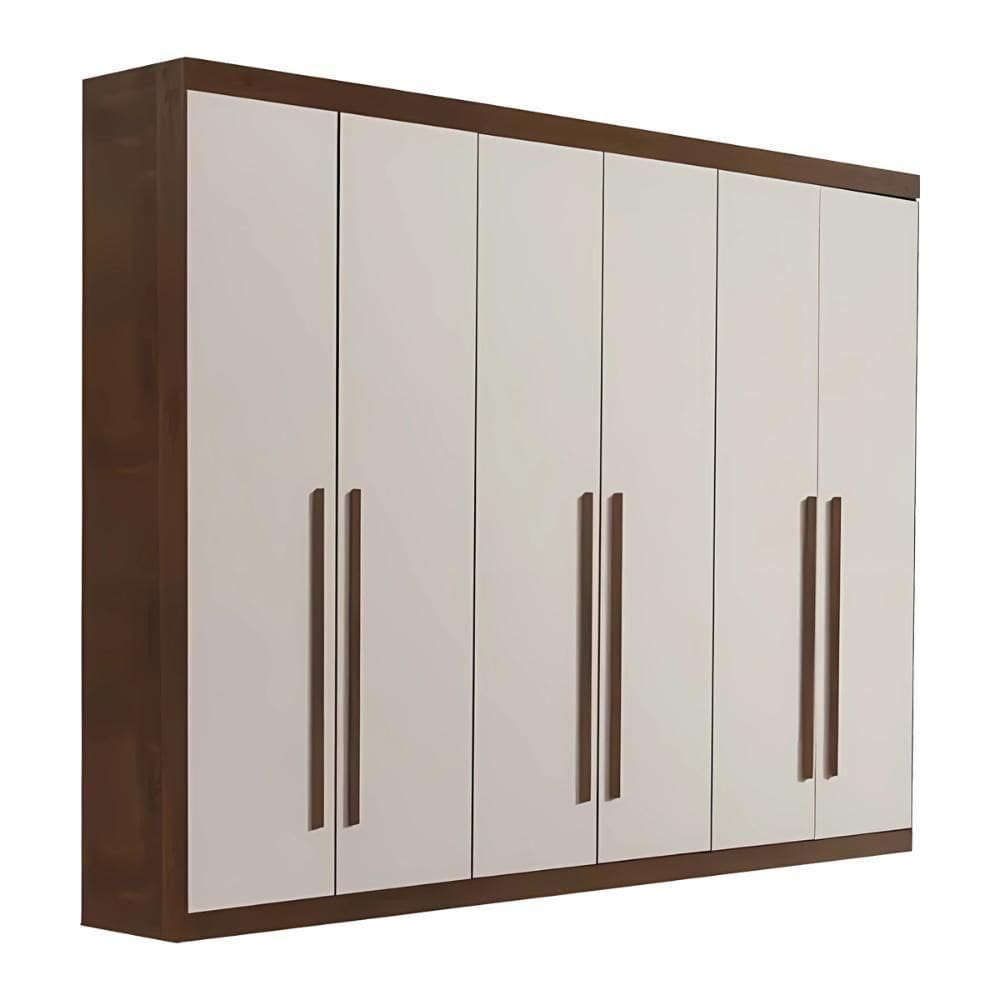 Guarda Roupa 6 Portas 4 Gavetas Uberaba Valverde Canion Off White
