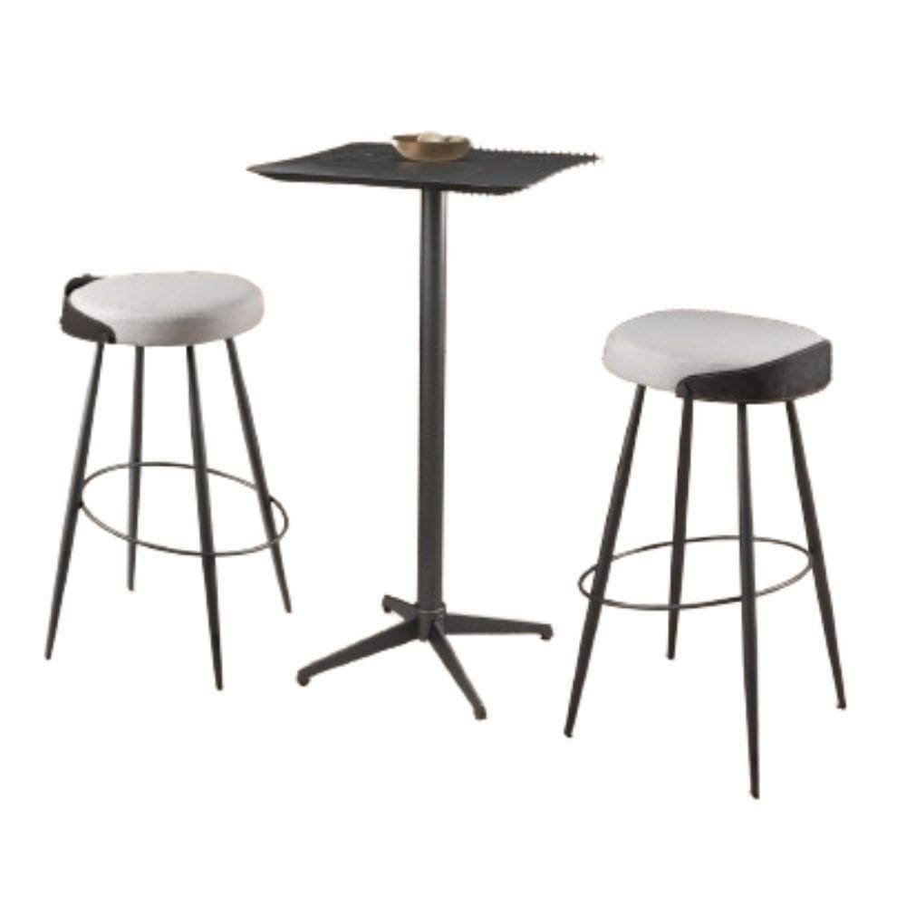 Conjunto Mesa Bistrô Copa ébano Com 2 Banquetas Metal Grafite