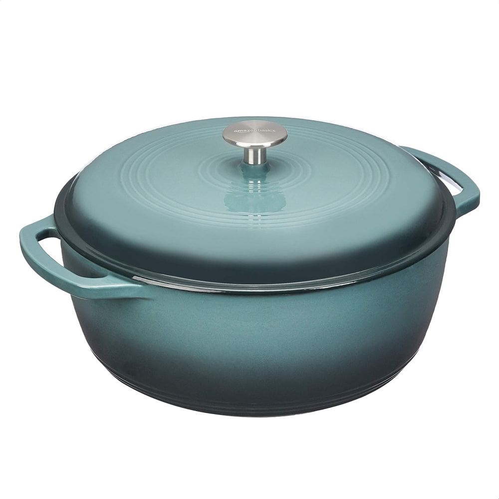 Forno holandês Amazon Basics Ferro fundido esmaltado 7,3 L cinza