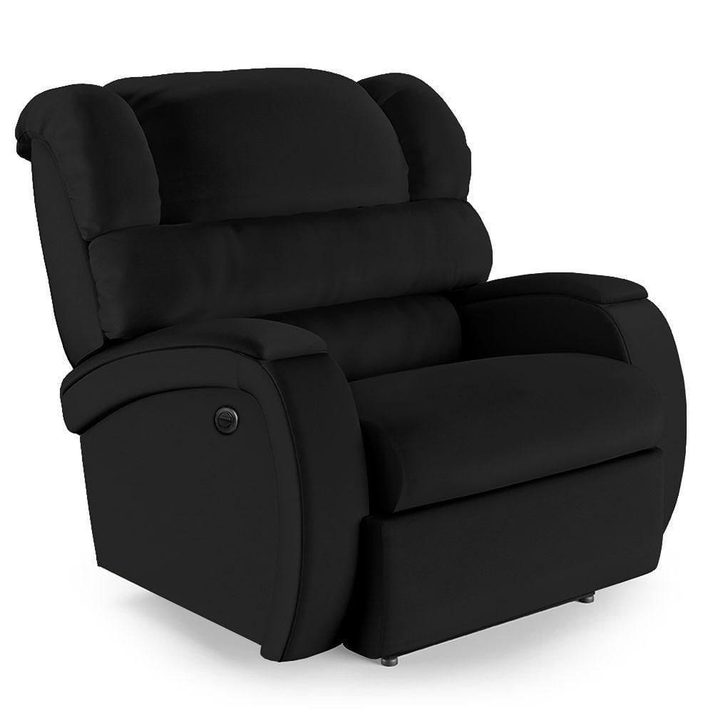 Poltrona Do Papai Reclinável Napoli Power Elétrica Pu Preto Fh1