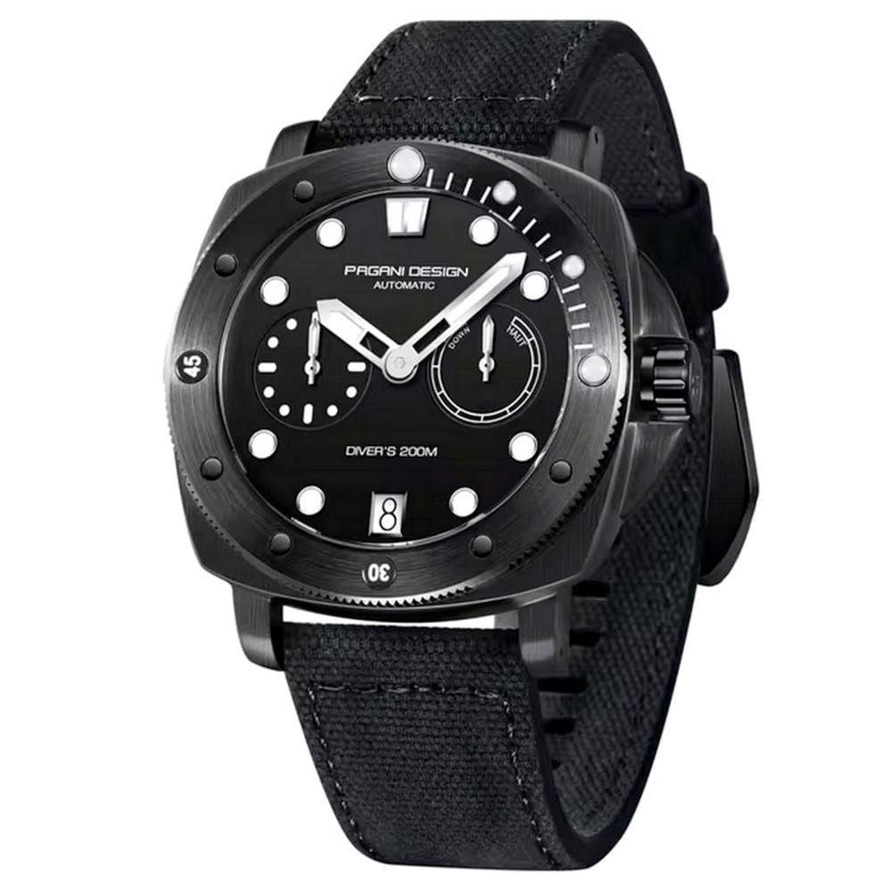 Relógio De Mergulho Mecânico Automático Masculino 200m à Prova D`água Preto