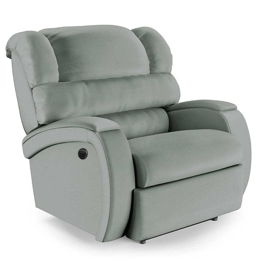 Poltrona Do Papai Reclinável Napoli Power Elétrica Massagem Pu Cinza Fh1