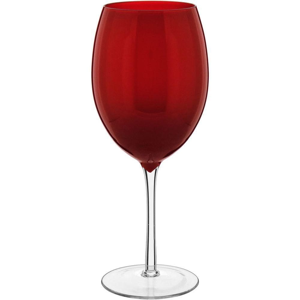 Jogo 2 Taças água Vinho Home&co Opus Vidro 590ml 23x9x9cm Vermelho