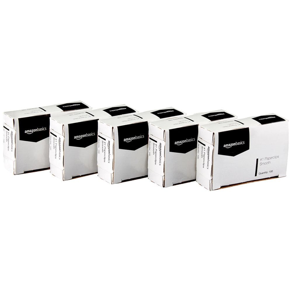 Clipes de papel Amazon Basics No. 1 Smooth Silver 1000 unidades