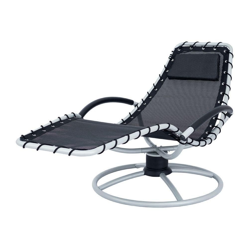 Espreguiçadeira Giratória 360° Preta Metal