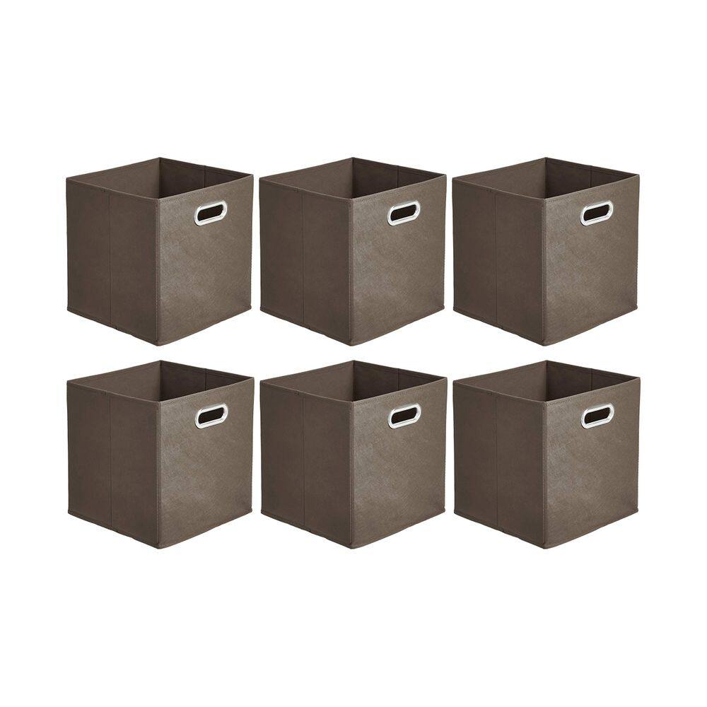 Cubos de armazenamento Amazon Basics dobráveis, pacote com 6 unidades, cinza