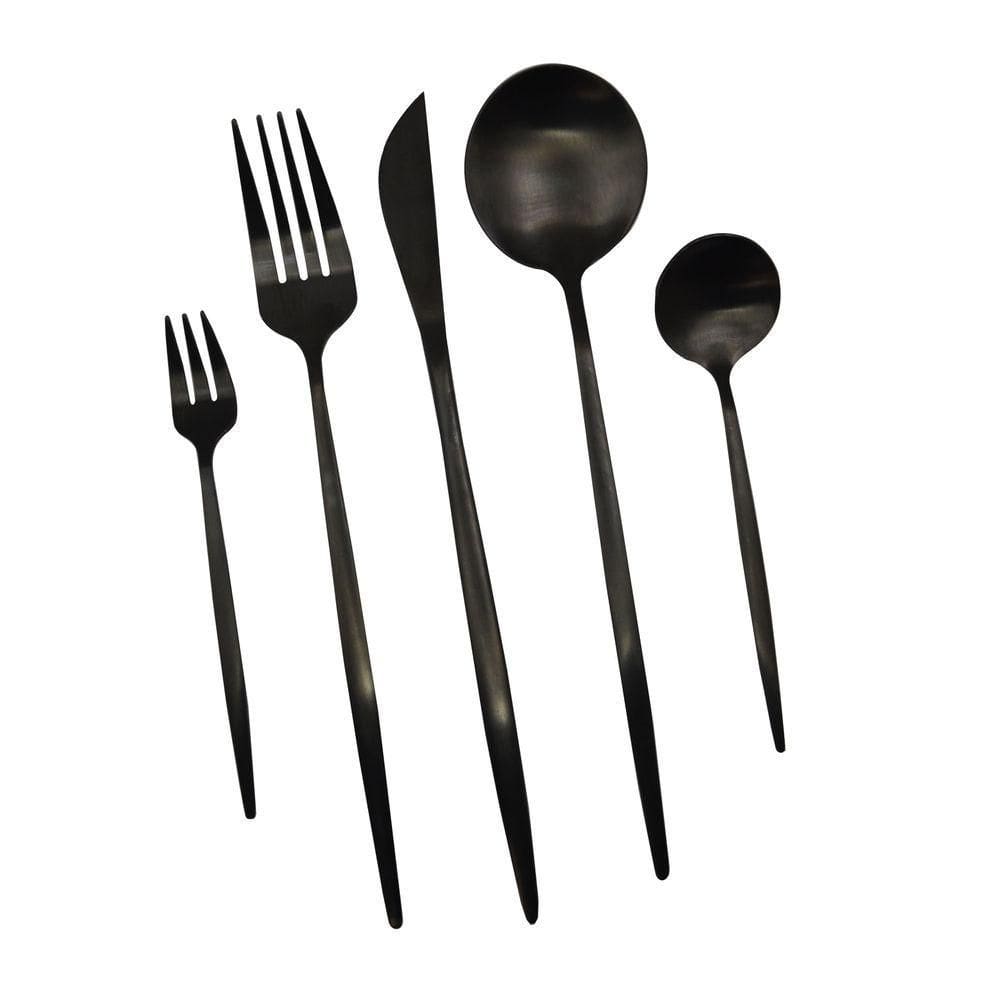 Faqueiro 30 Peças Em Inox Berlin Kenya Preto