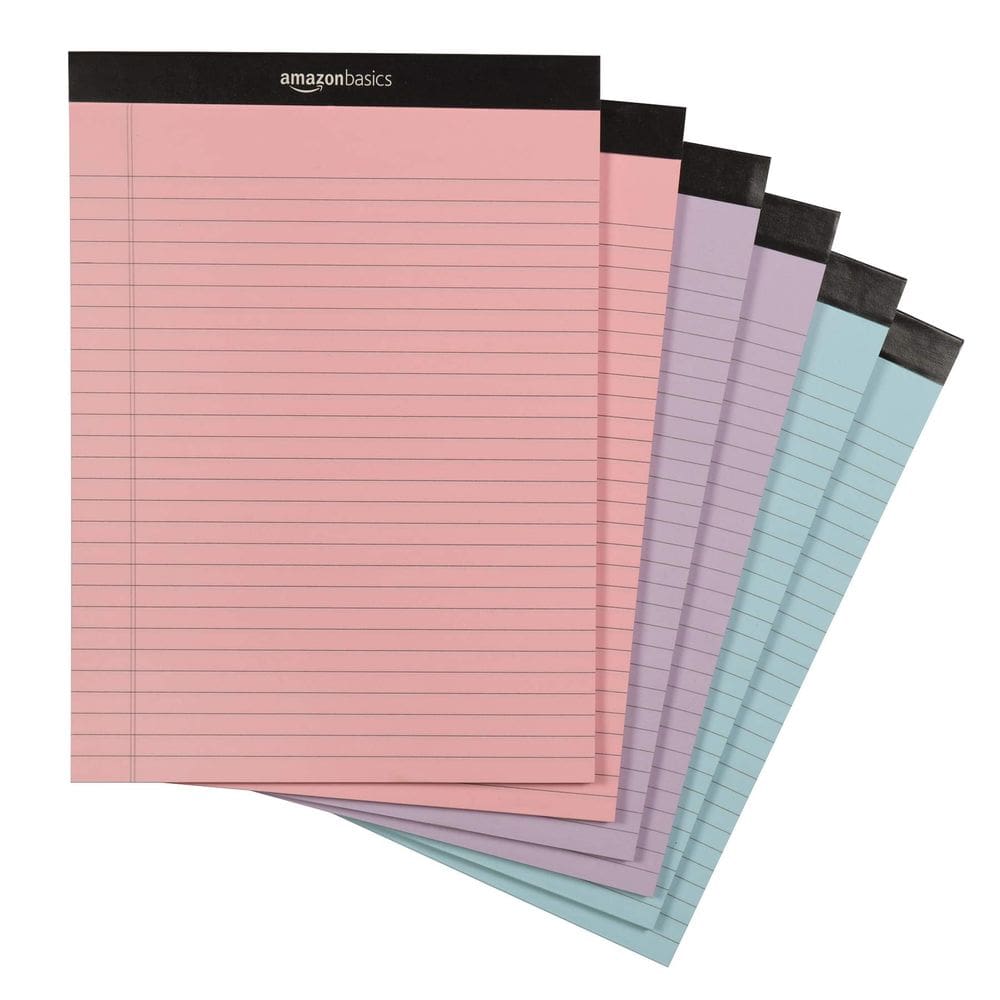 Blocos de notas Amazon Basics Wide Ruled 21,59 x 29,85 cm 50 folhas