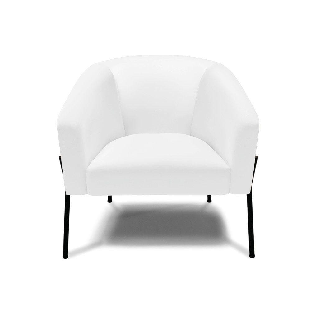 Cadeira Sala De Jantar Pé De Ferro Preto Stella Sintético D03 - D`rossi Cor Branco