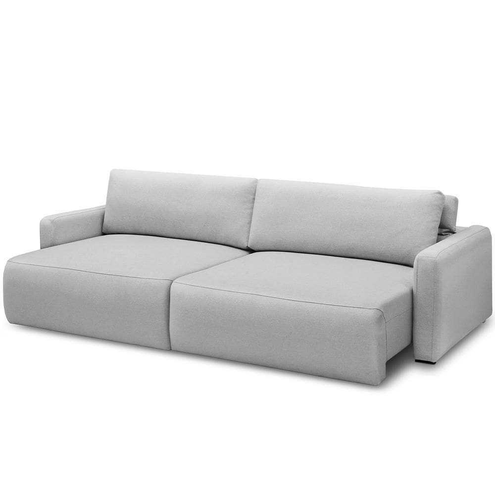 Sofá Retrátil Reclinável Para Sala De Estar Living 210cm Sevilha F04 Bouclê Cinza