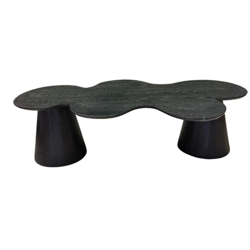 Mesa De Centro Cone Orgânica Splash 120x65 Cm Tampo ébano Base ébano Cor Preto