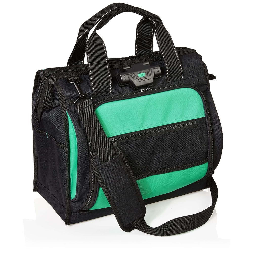 Bolsa de ferramentas Amazon Basics, organizador iluminado de 40 bolsos