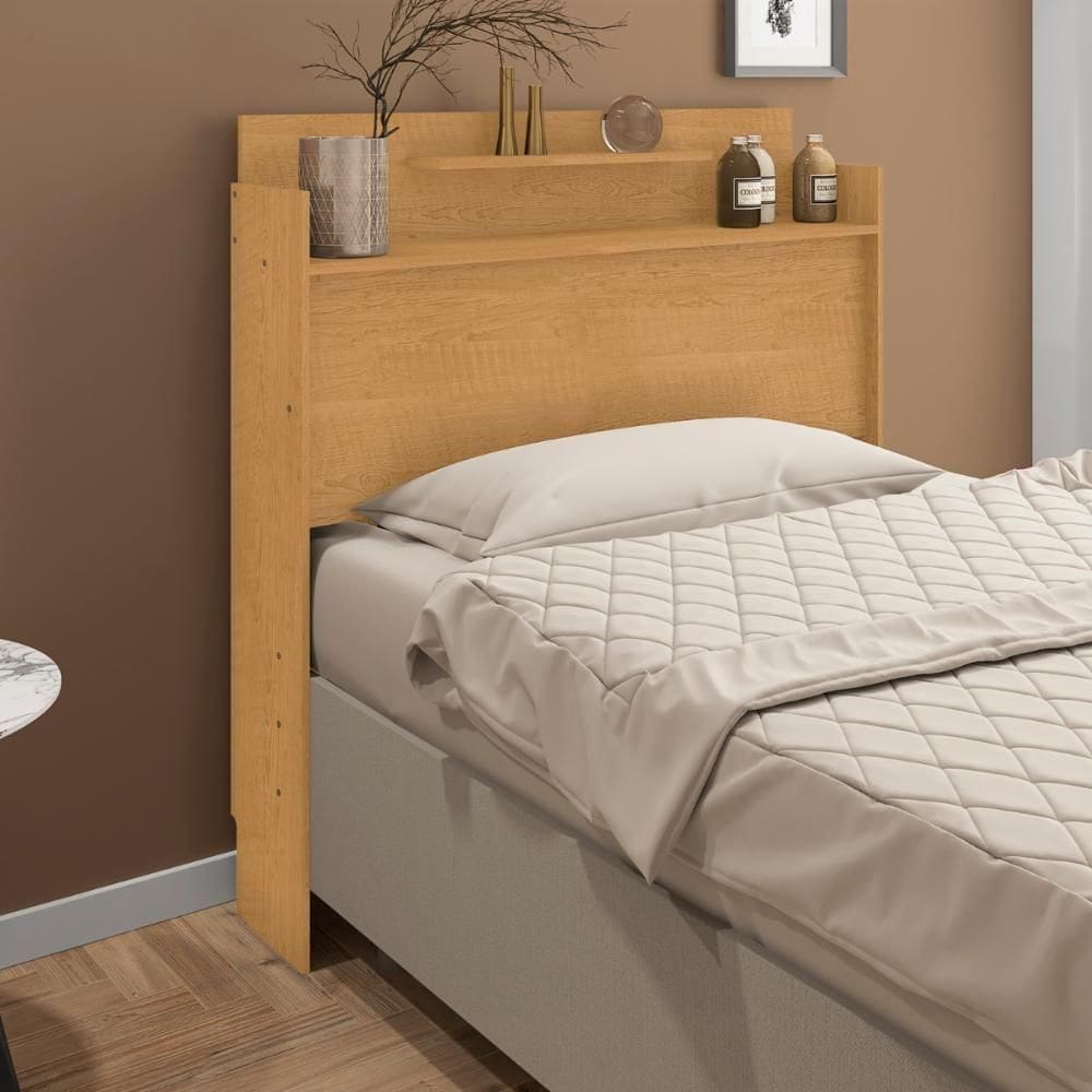 Cabeceira Com 2 Prateleiras De Solteiro Delta Naturalle