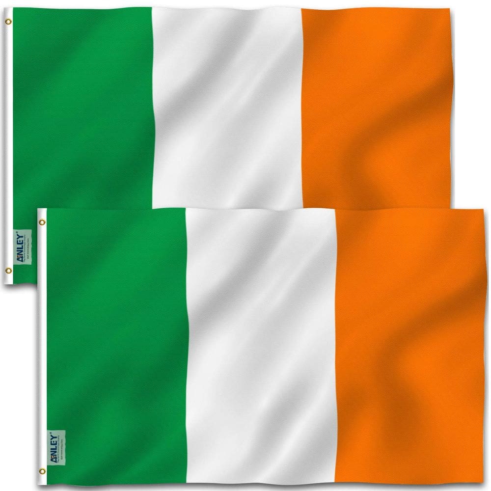 Flag Anley Ireland, poliéster, 90x150 cm, pacote com 2