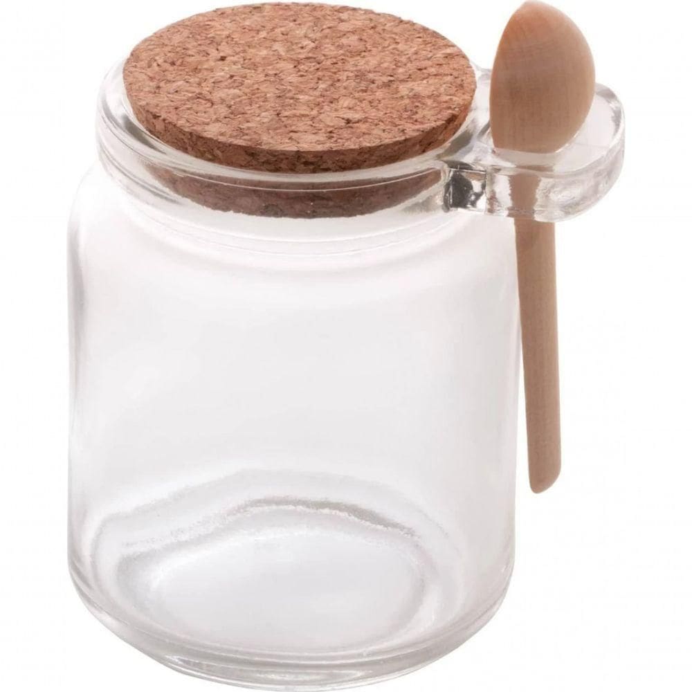 Pote Porta Mantimento Vidro Com Colher E Tampa Rolha - Lyor