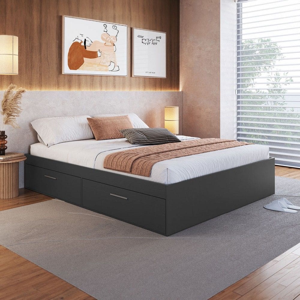 Cama Casal Tókio com 4 Portas Grafite - Art In Móveis