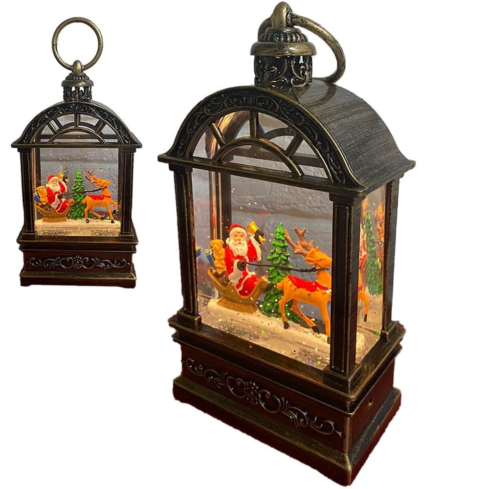 Globo de Neve Natal Natalino Luminaria Musical Papai Noel Arvore Rena Lamparina Decoraçao Fim de Ano Festa Confraternizaçao Enfeite Mesa Estante