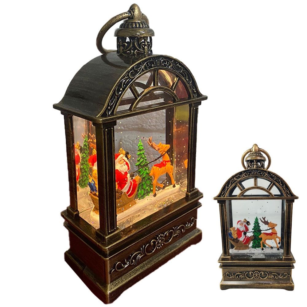 Globo de Neve Natal Natalino Luminaria Musica Lamparina Papai Noel Rena Arvore Decoraçao Festa Fim de Ano Enfeite Mesa Estante Trabalho Evento