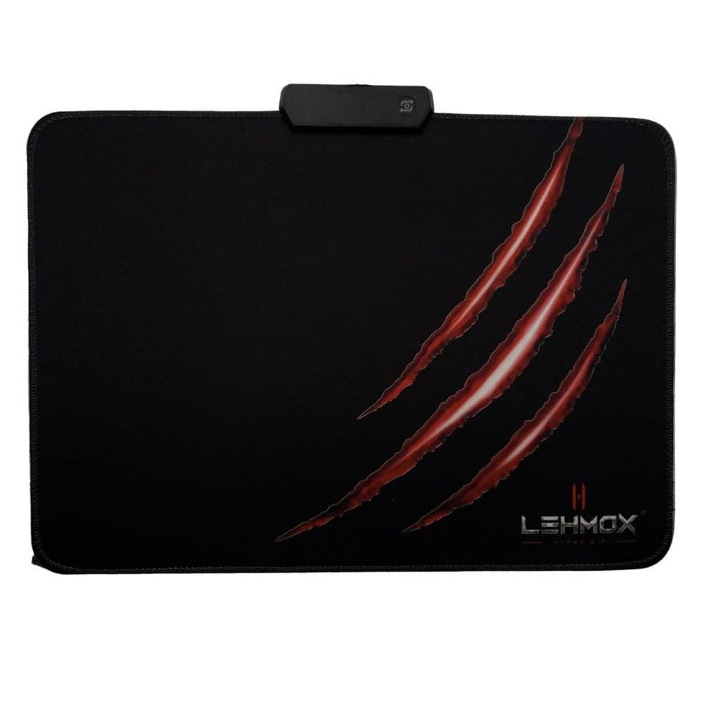 Mouse Pad Preto Gamer 25Cmx35Cm 7 Cores Led Rgb Lehmox