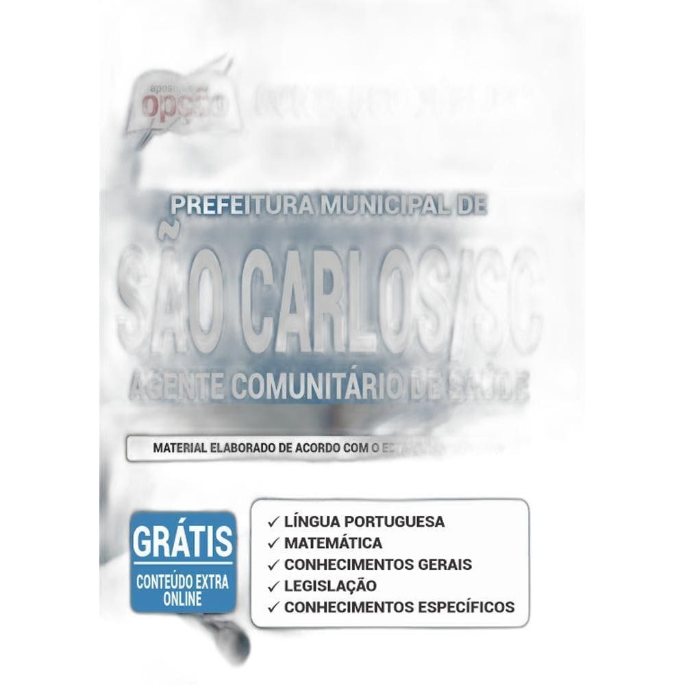Apostila São Carlos Sc - Agente Comunitário De Saúde