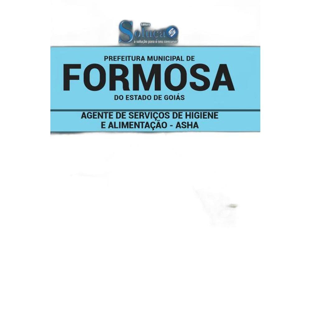 Apostila Formosa Go Serviços De Higiene E Alimentação Asha
