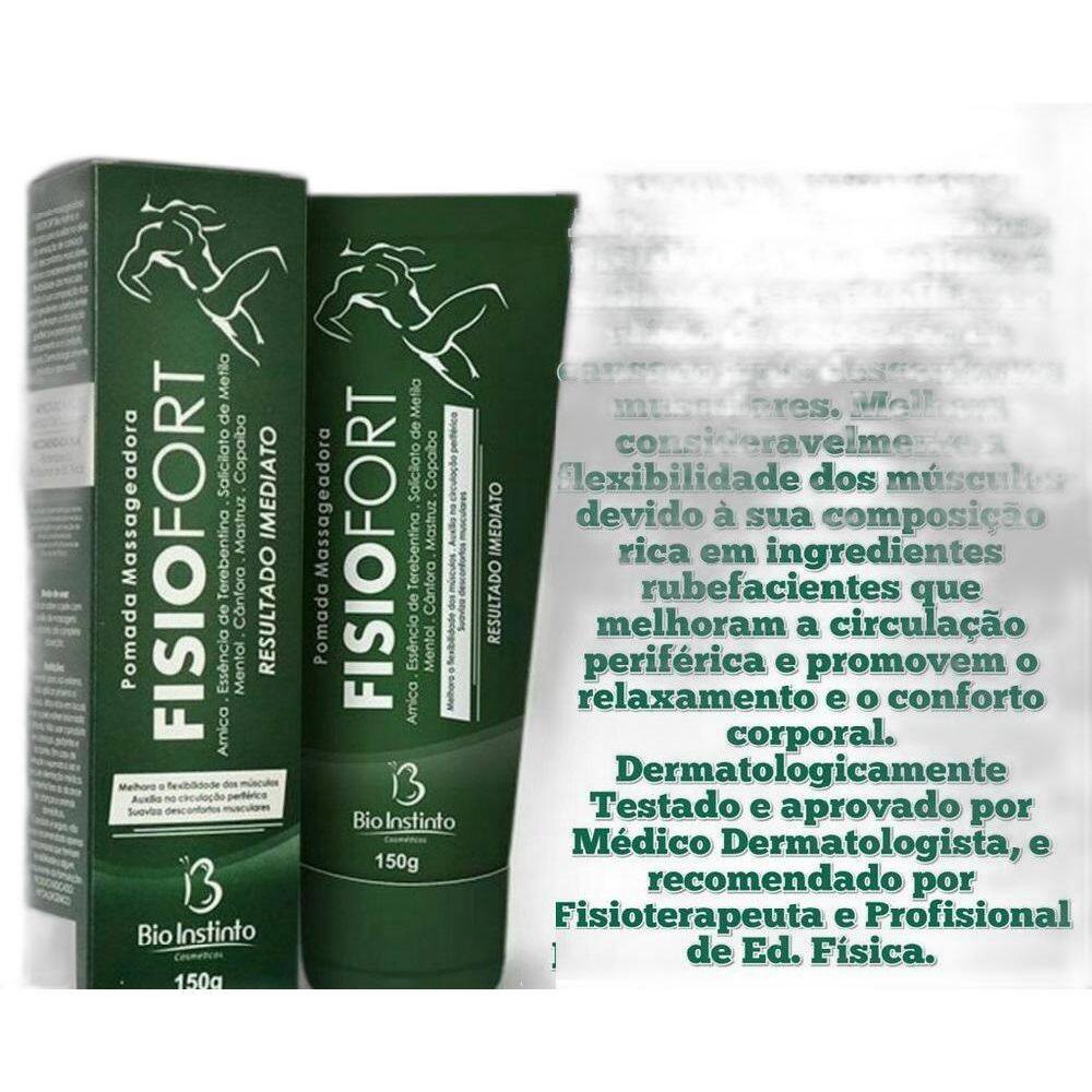 Kit Com 6 Pomada Fisiofort Massageadora Bio Instinto 150G