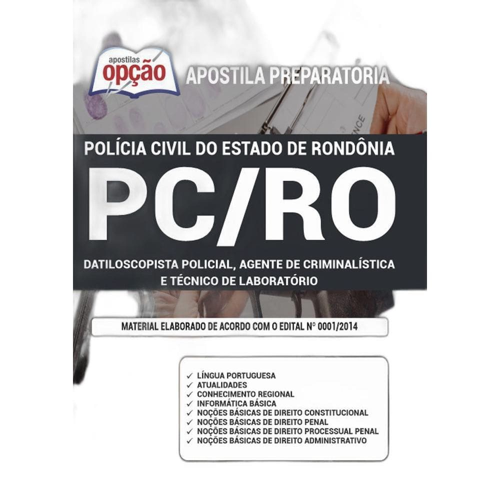 Apostila Pc Ro Datiloscopista Policial Agente Criminalística