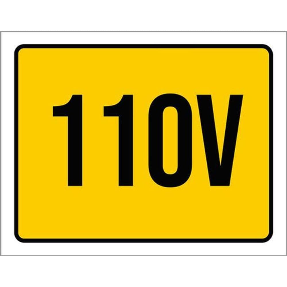 Kit 3 Placas De Sinalização - Atenção 110 Volts