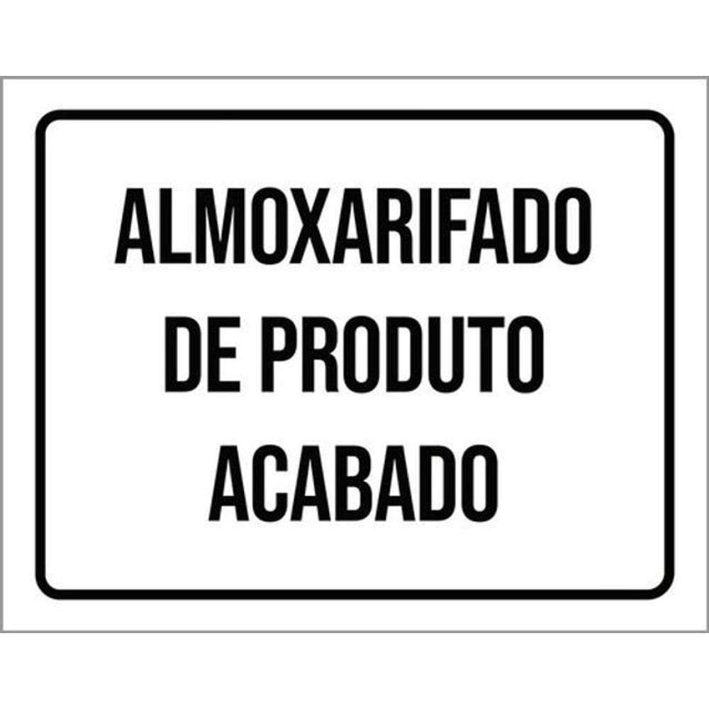 Kit 3 Placas Almoxarifado De Produto Acabado